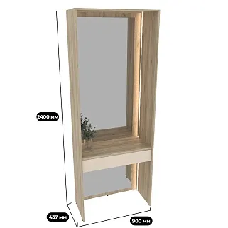 Ниша с ящиком, зеркалом и подсветкой для спальни R270.45