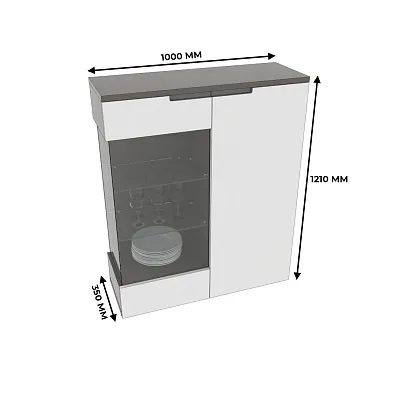 Шкаф напольный, фасады в эмали LE-202 L/R