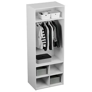 Шкаф для одежды, фрезерованные фасады в эмали LЕ252.60-2