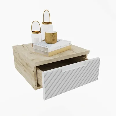 Тумба прикроватная подвесная, фрезерованные фасады в эмали LE709