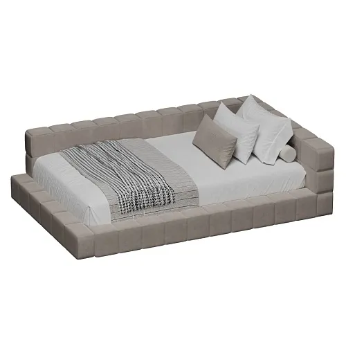 Кровать полутороспальная мягкая с ортопедической решеткой КВАДРО-М, 120х200