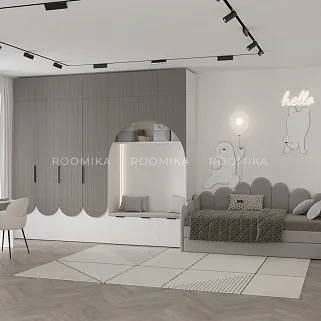 Антресоль на шкафы, фрезерованные фасады в эмали LE450.60