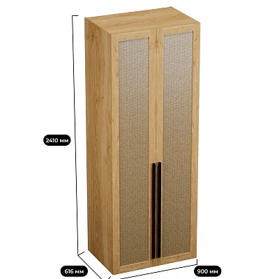 Шкаф двустворчатый, фасады натуральный ротанг  L210.60-4