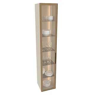 Шкаф со стеклянными фасадом полки стекло с подсветкой R220.1