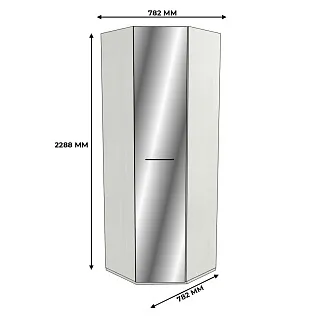 Шкаф угловой равносторонний с зеркалом, фасады МДФ CG-218Z L/R
