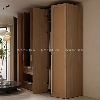 Шкаф двустворчатый, фасады натуральный ротанг  L210.60-4