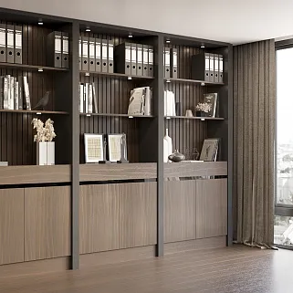 Кабинет в древесных оттенках №6