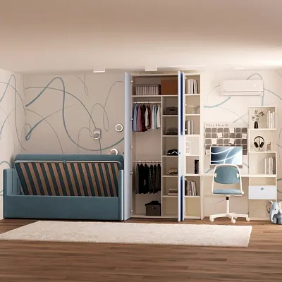 Кровать с подъемным механизмом и ящиком для белья LINE 1