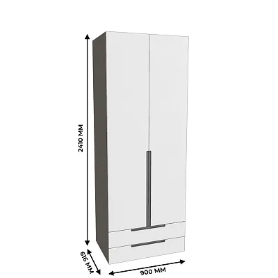 Шкаф 2 дверный с ящиками, фасады в эмали LE211.60