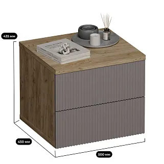 Тумба прикроватная 2 ящика, фасады в эмали LE-701