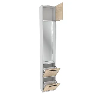 Шкаф завершающий с обувницей и зеркалом с подсветкой L250