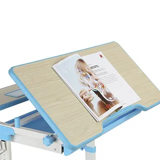 Комплект парта + стул трансформеры Lavoro Blue + лампа + подставка