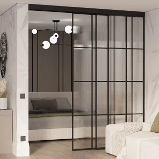 Раздвижная перегородка-купе, стекло Мору GRACE 13