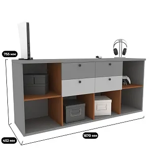 Cтеллаж для игрушек с ящиками L405