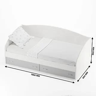 Кровать односпальная с ящиками P902N, 90x190