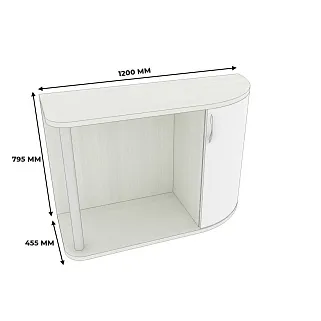 Туалетный столик с радиусным фасадом P700.50 L/R