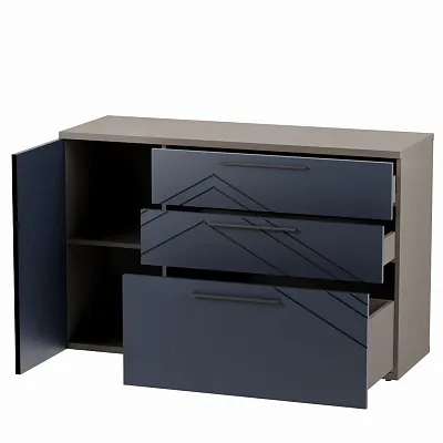Комод с фрезерованными фасадами в эмали LE706 L/R
