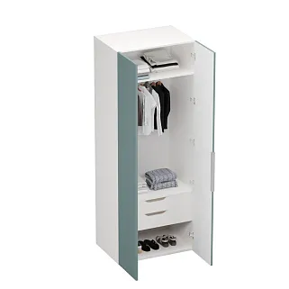 Шкаф 2 дверный, фрезерованные фасады в эмали LE-210.60-3