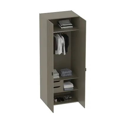 Шкаф 2 дверный, фрезерованные фасады в эмали LE210.60-2