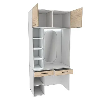 Столик туалетный с антресолью и стеллажом с подсветкой L-414.60
