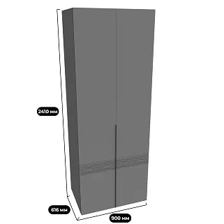 Шкаф 2 дверный, фрезерованные фасады в эмали LE-210.60-2