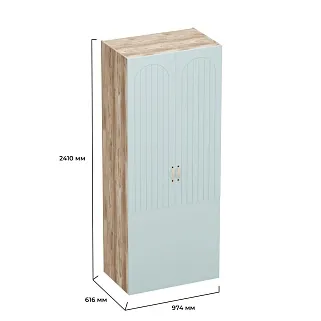 Шкаф двухдверный с фальш стенкой, фрезерованные фасады в эмали LE212