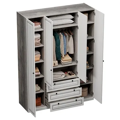 Шкаф четырехдверный для одежды с зеркалом A205-1.60Z