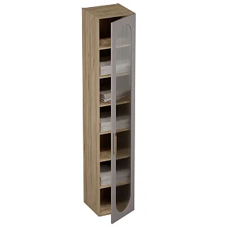 Шкаф 1 дверный узкий, фрезерованные фасады в эмали LE-220.44-4