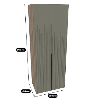 Шкаф 2 дверный, фрезерованные фасады в эмали LE-210.60-3