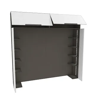 Ниша для кровати с секциями с подсветкой, фасады в эмали LE407.44