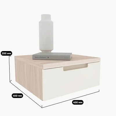 Тумба прикроватная подвесная, фасады в эмали LE709