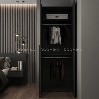 Шкаф двухдверный узкий, фрезерованные фасады в эмали LE210.44-1