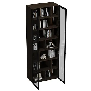 Шкаф-стеллаж со стеклянными фасадами с подсветкой R212