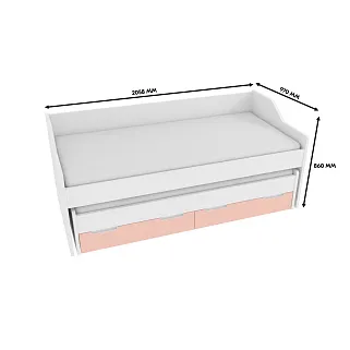 Кровать с выдвижным спальным местом, фасады в эмали LE910, 90x200