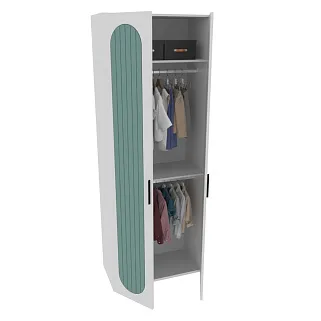 Шкаф двухдверный узкий, фрезерованные фасады в эмали LE210.44-1