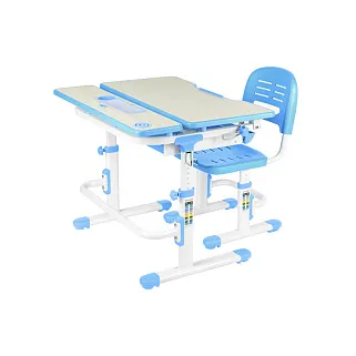 Комплект парта + стул трансформеры Lavoro Blue + лампа + подставка