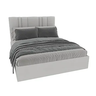 Кровать двуспальная мягкая HILTON с подъемным механизмом, мягкими панелями и тумбами, 180x200