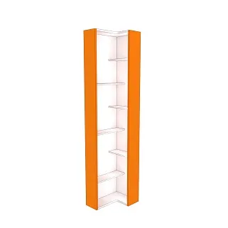 Стеллаж завершающий угловой разносторонний  с подсветкой L230.60 L/R