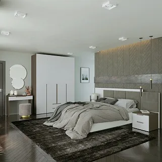 Кровать двуспальная Lazio с парящим эффектом и мягкой спинкой L142 , 140x200