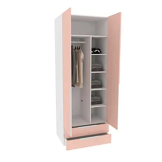 Шкаф двухдверный с ящиками глубокий, фасады в эмали LE211.60