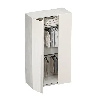 Шкаф со складными дверьми и фальш панелью, фрезерованные фасады в эмали LE206 L/R