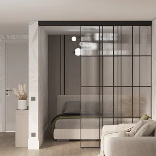 Раздвижная перегородка-купе, стекло Мору GRACE 13