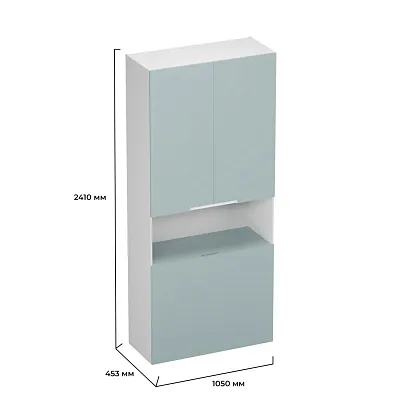 Шкаф двухдверный с фальш стенкой, фасады в эмали LE212.1