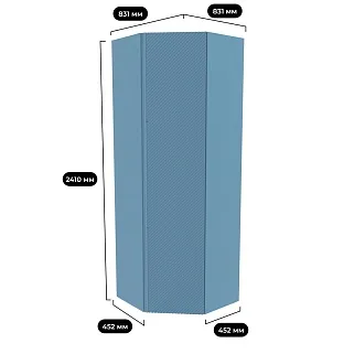 Шкаф угловой равносторонний, фрезерованные фасады в эмали LE218.1
