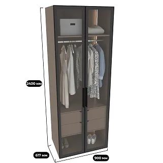 Шкаф для спальни с двумя ящиками и штангой с подсветкой R210.60-2