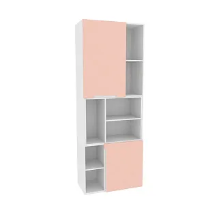 Шкаф книжный с нишей, фасады в эмали LE227 L/R