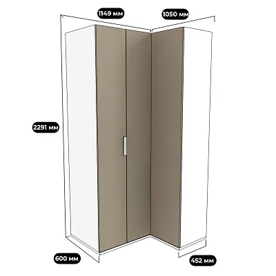 Шкаф угловой со складной дверью E209 L/R