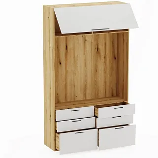 Секция с комодными ящиками и антресолью L411