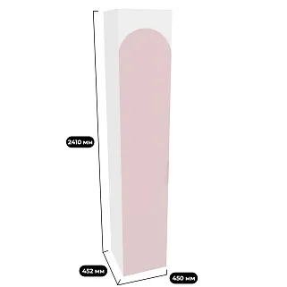 Шкаф однодверный со полками узкий, фрезерованные фасады в эмали LE220.44-4