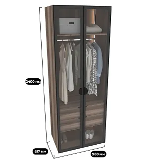 Шкаф для спальни с двумя ящиками и штангой с подсветкой R210.60-2